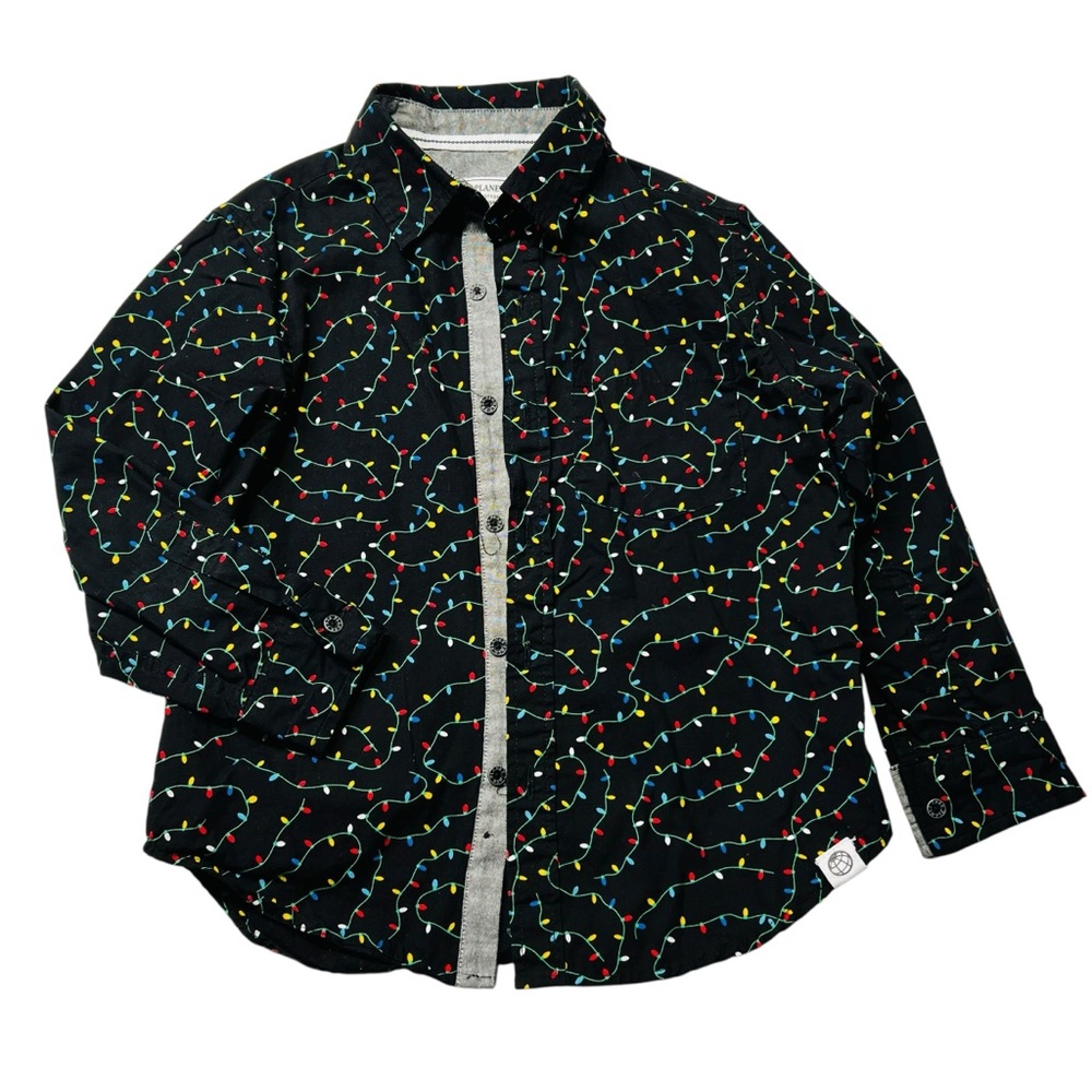 Free Planet Black Shirt with Christmas‎ lights Multicolor Design